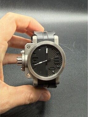 Oakley Gearbox Brushed Titanium/Black Carbon Fiber Dial Watch